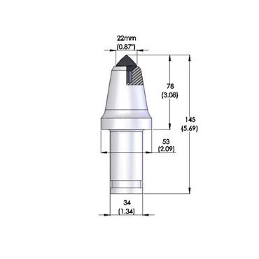 detail 1- conical cutter pick