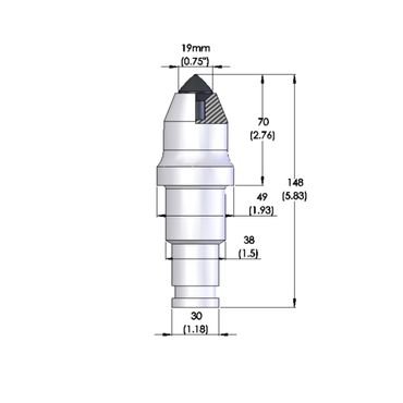 detail 10- conical cutter pick