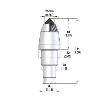 detail 13- conical cutter pick