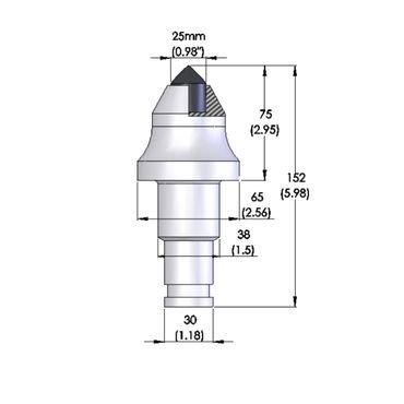 detail 15- conical cutter pick