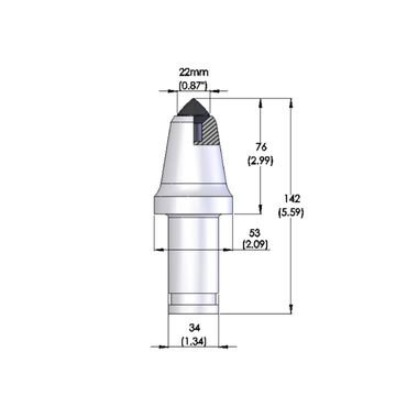 detail 2- conical cutter pick