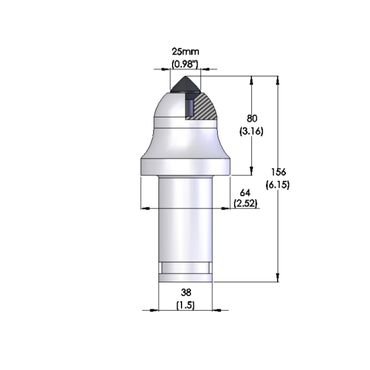 detail 7 conical cutter pick