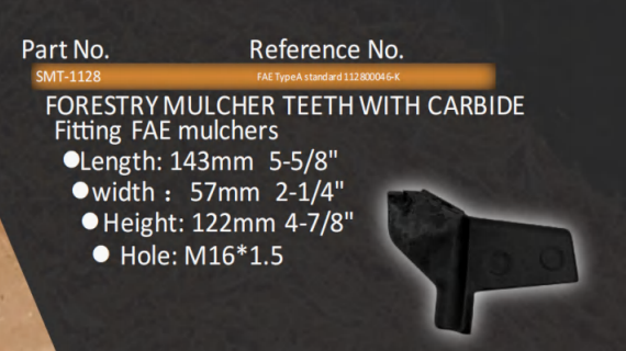 FAE 111431000-K mulcher tooth