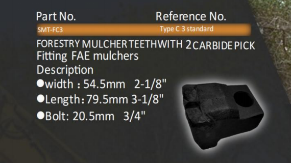 Type C fae mulcher teeth